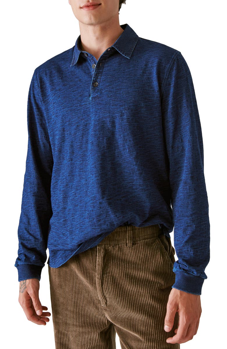 Lucky Brand Indigo Rugby Cotton Polo, Main, color, 