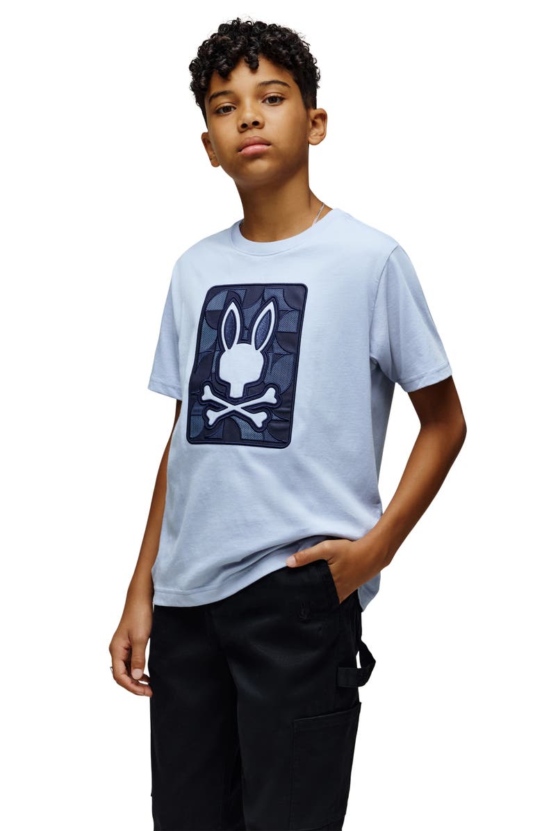 Psycho Bunny Kids' Marlo Cotton Graphic T-Shirt, Alternate, color, Zen Blue