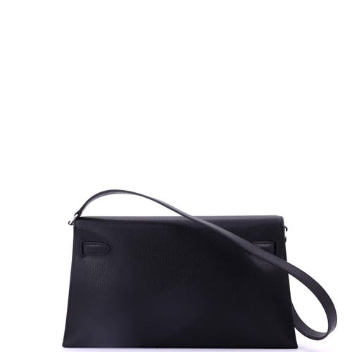Pre-owned Hermes Hermes Kelly Elan Shoulder Bag Chevre Chamkila In Black