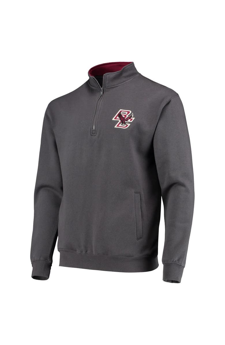 COLOSSEUM Men's Colosseum Charcoal Boston College Eagles Tortugas Logo Quarter-Zip Pullover Jacket, Alternate, color, Charcoal