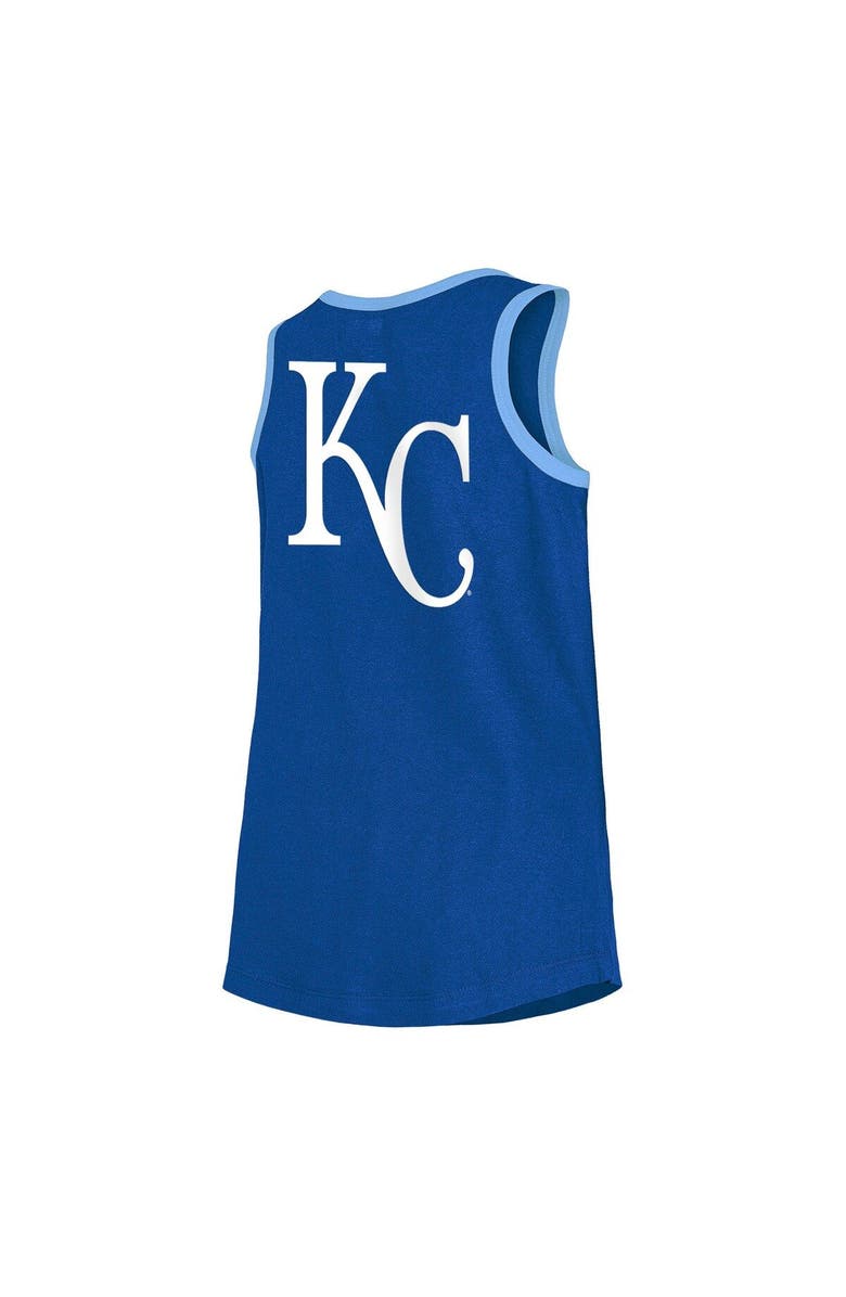 New Era Girls Youth New Era Royal Kansas City Royals Henley Tank Top, Alternate, color, 