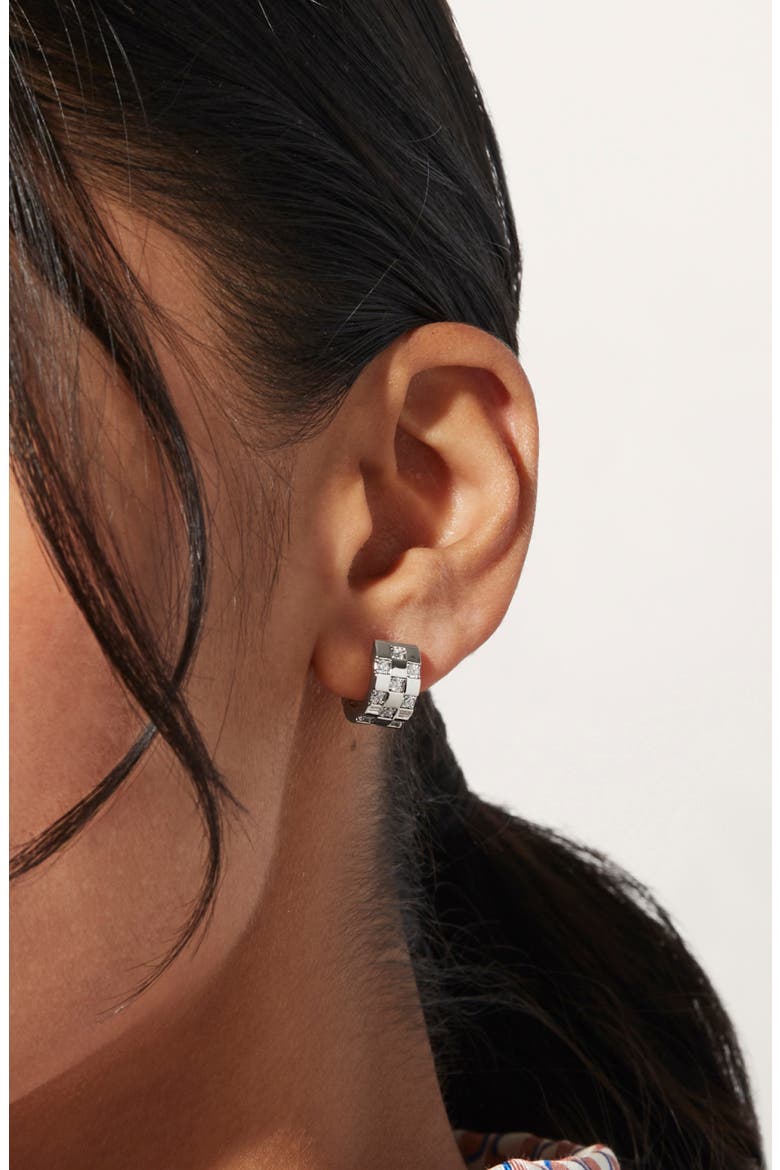 Eden Cubic Zirconia Huggie Hoop Earrings, Alternate, color, SILVER