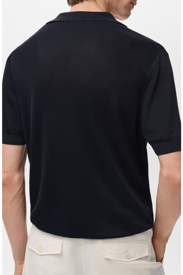 Johnny Collar Ribbed Polo Sweater, Main, color, PETROL BLUE