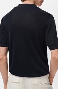 MANGO Johnny Collar Ribbed Polo Sweater