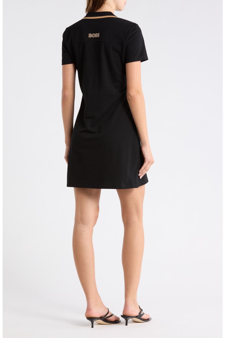 Short Sleeve Polo Shirtdress, Alternate, color, BLACK