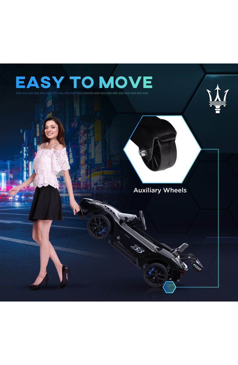 Qaba Maserati GT2 12V Kids Ride On Car with Remote, Shock-Absorbers, Alternate, color, Black
