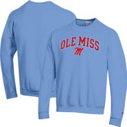 Champion Men's Champion  Powder Blue Ole Miss Rebels Arch Over Logo Pullover Sweatshirt