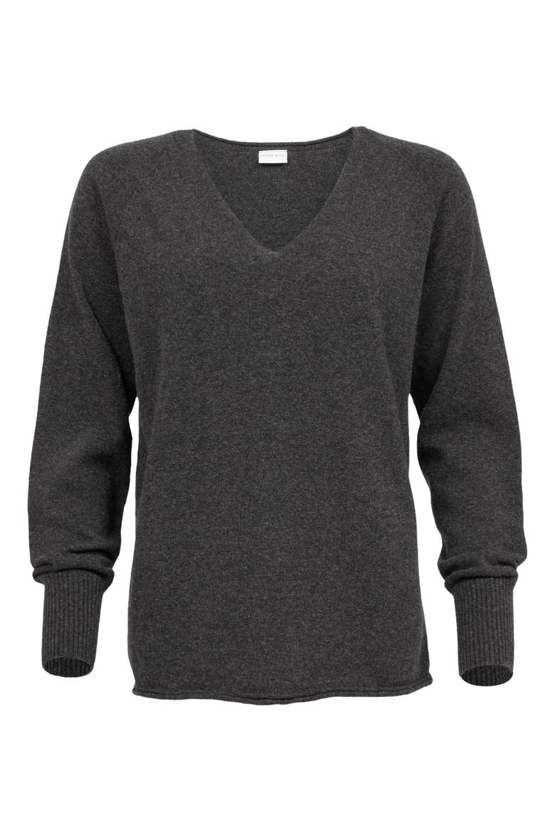 Geelong Wool Slouch V-Neck Sweater, Alternate, color, CHARCOAL