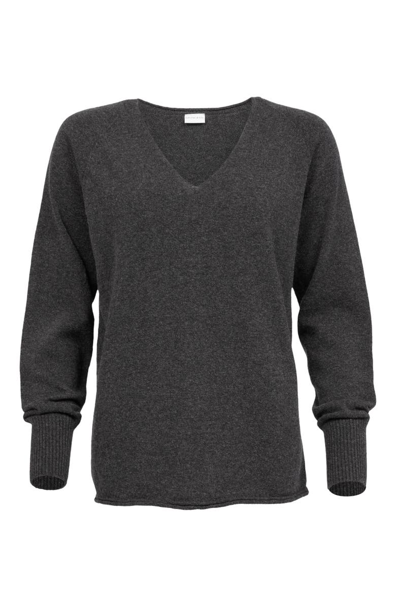 Celtic & Co. Geelong Wool Slouch V-Neck Sweater, Alternate, color, Charcoal