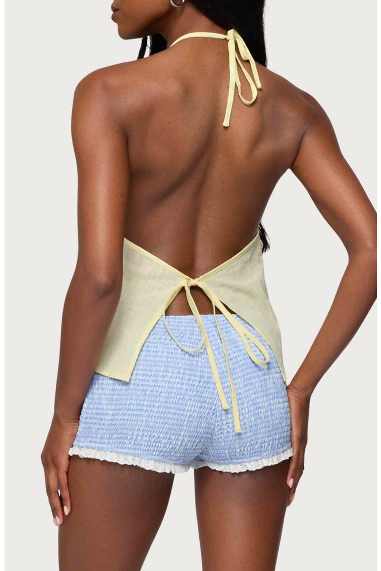 Oliviana Cotton Halter Top, Alternate, color, YELLOW