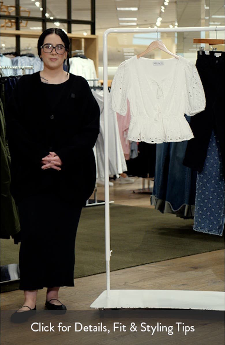 Flora Eyelet Peplum Top, sales video thumbnail