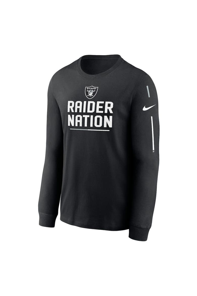 Men's Nike Black Las Vegas Raiders Team Slogan Long Sleeve T-Shirt, Alternate, color, Black