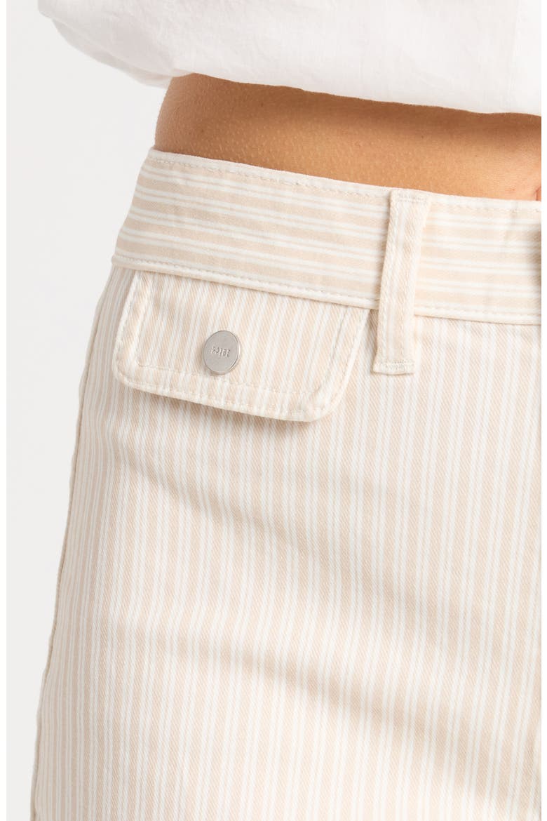 Anessa Button Pocket Raw Hem High Waist Wide Leg Jeans, Alternate, color, TONAL STRIPE