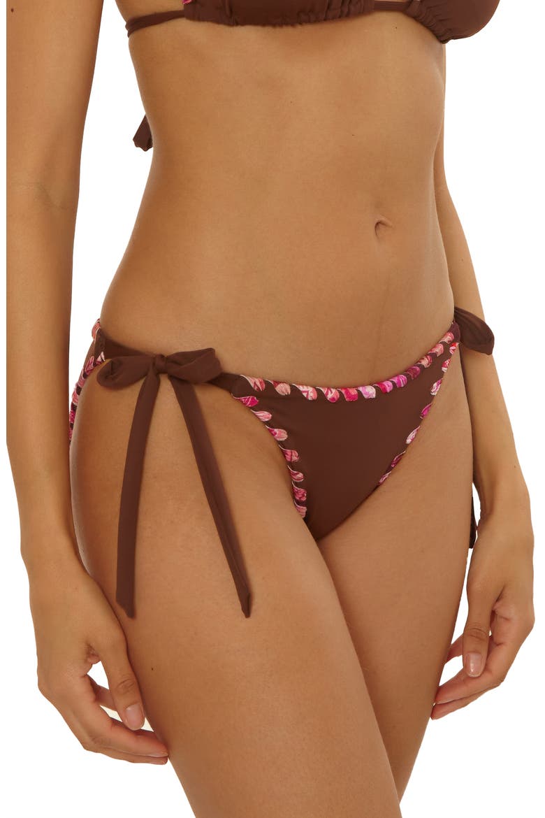 On the Edge Side Tie Bikini Bottoms, Alternate, color, MOCHA