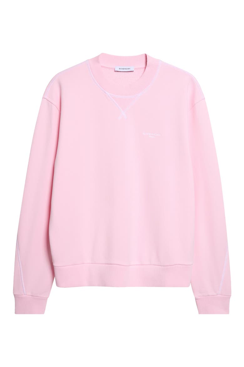 Couture Seam Cotton Fleece Sweatshirt, Main, color, LIGHT PINK