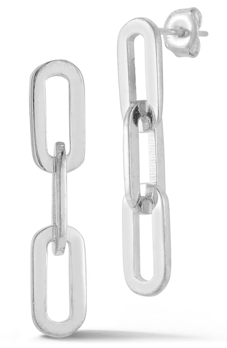 CHLOE AND MADISON 3-Link Linear Drop Earrings, Main, color, Silver