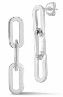 3-Link Linear Drop Earrings