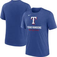 Nike Men's Nike Heather Royal Texas Rangers Logo Tri-Blend T-Shirt