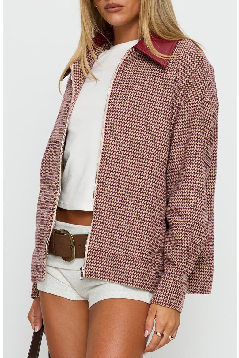 End of the Day Collared Bomber Jacket, Alternate, color, RED MULTI