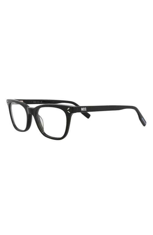 Alexander Mcqueen Mcqueen 50mm Cat Eye Optical Glasses In Black Black Transparent