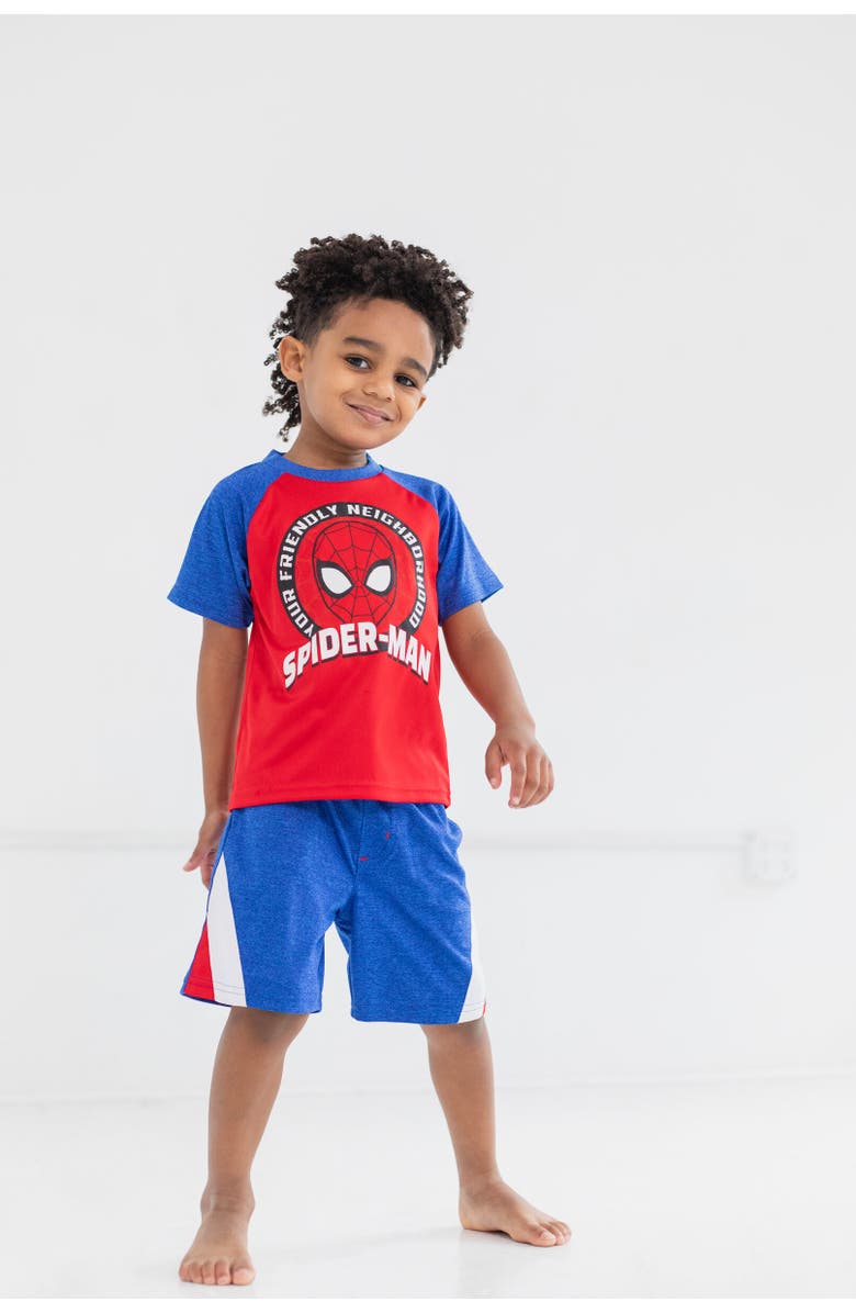 Marvel Spider-Man 3pc Tank Top, Tee & Shorts Set, Alternate, color, Blue /Gray /Red