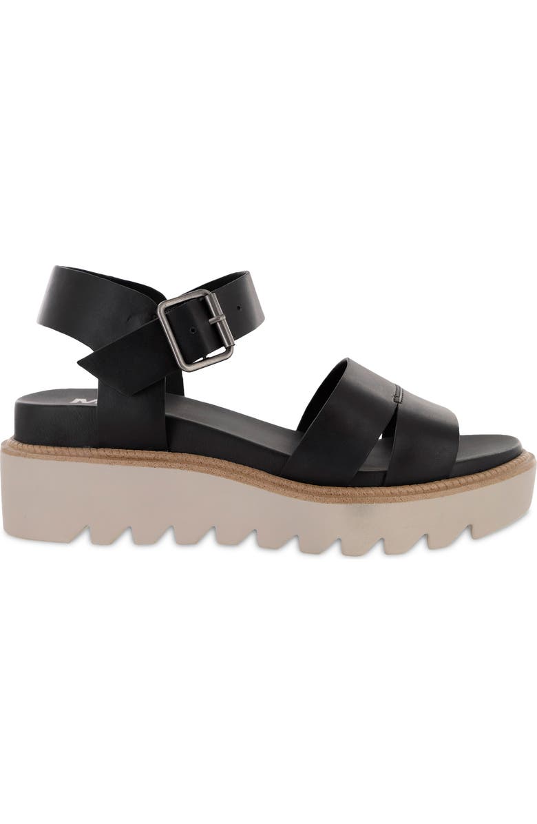 MIA Jovie Ankle Strap Platform Wedge Sandal, Alternate, color, Black Burn