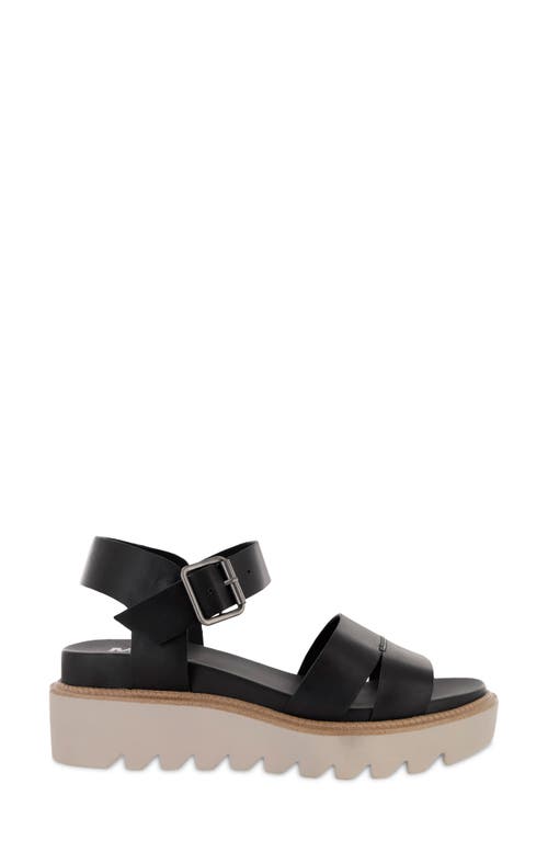 Mia Jovie Ankle Strap Platform Wedge Sandal In Black