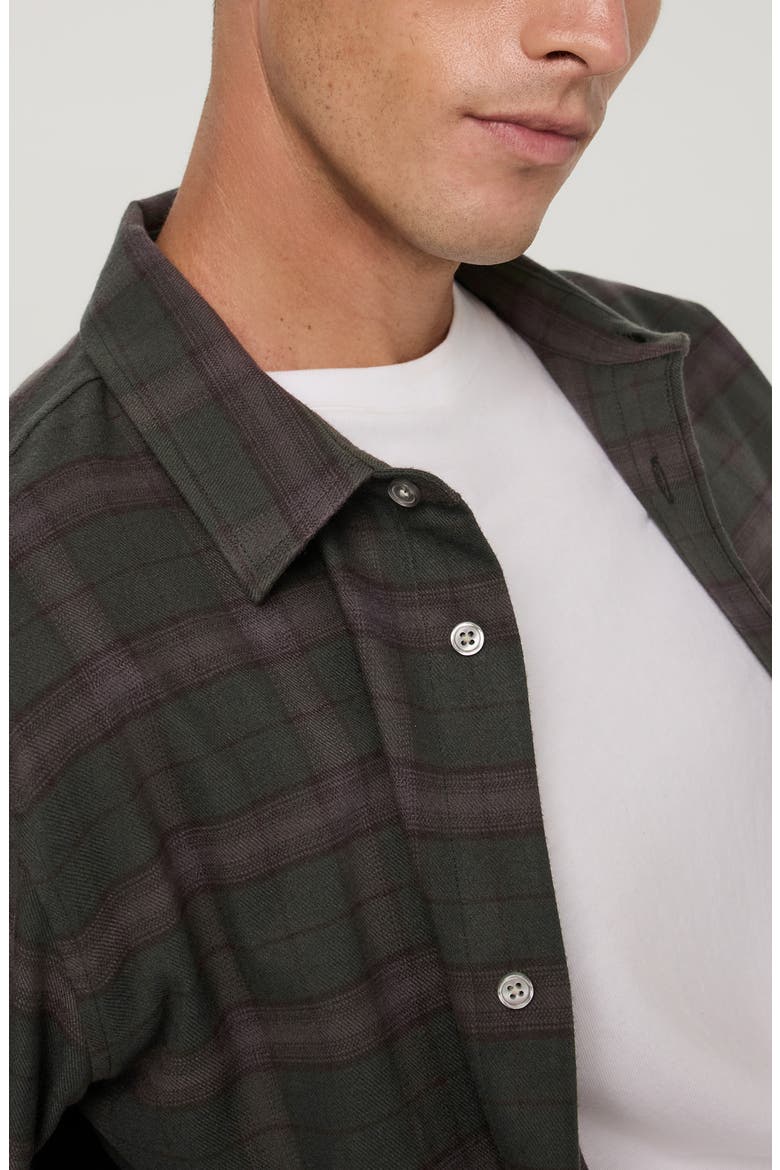 Long Sleeve Midweight Flannel Shirt, Alternate, color, HUNTER GREEN