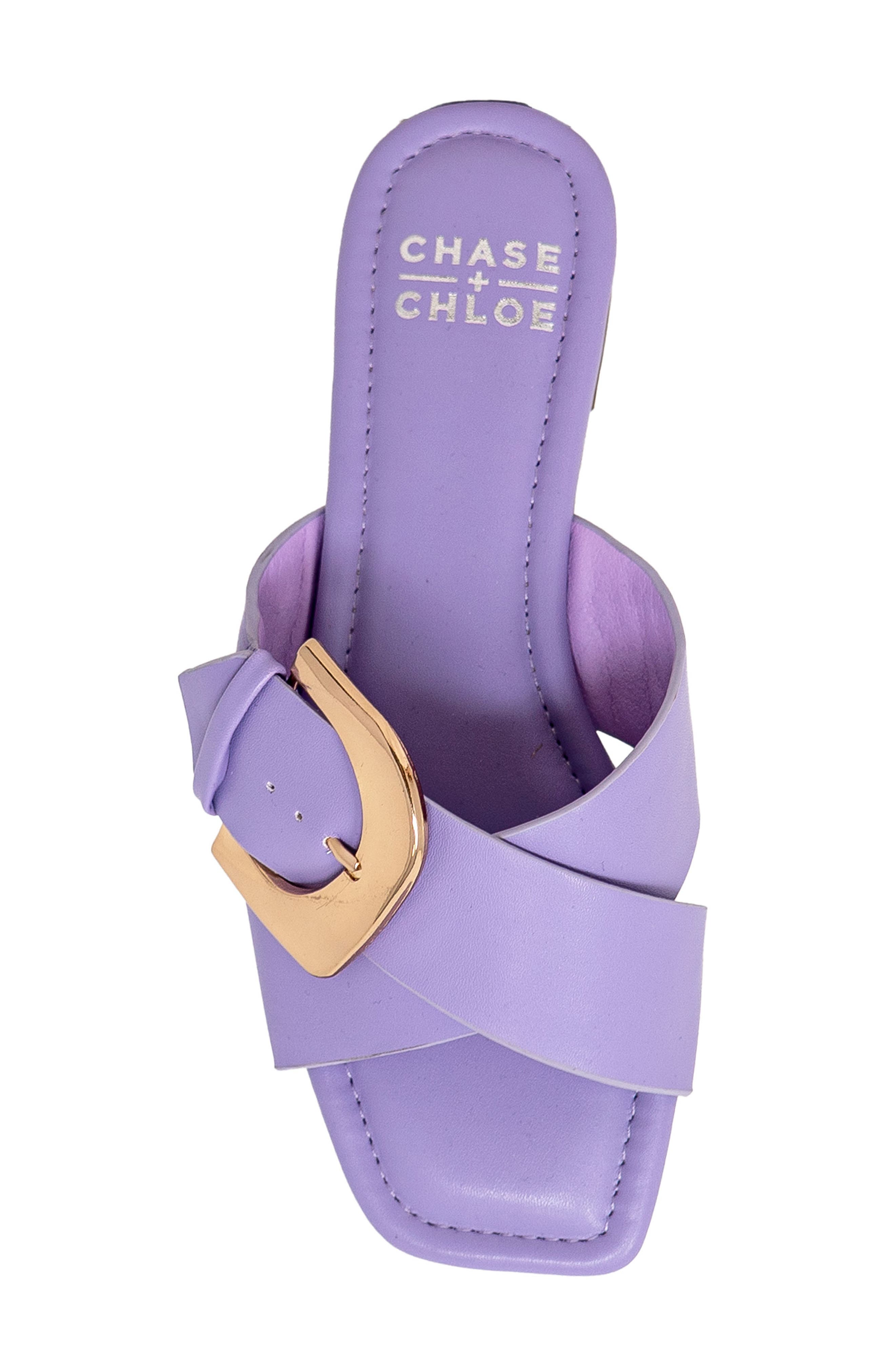 Cross Strap Slide Sandal, Alternate, color, PURPLE PU