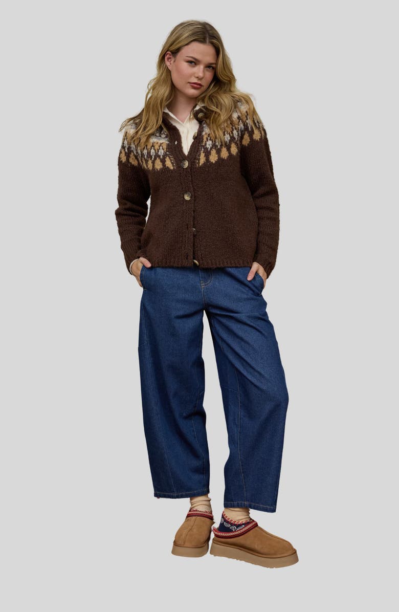 Blu Pepper Pattern Cardigan, Alternate, color, Brown Multi