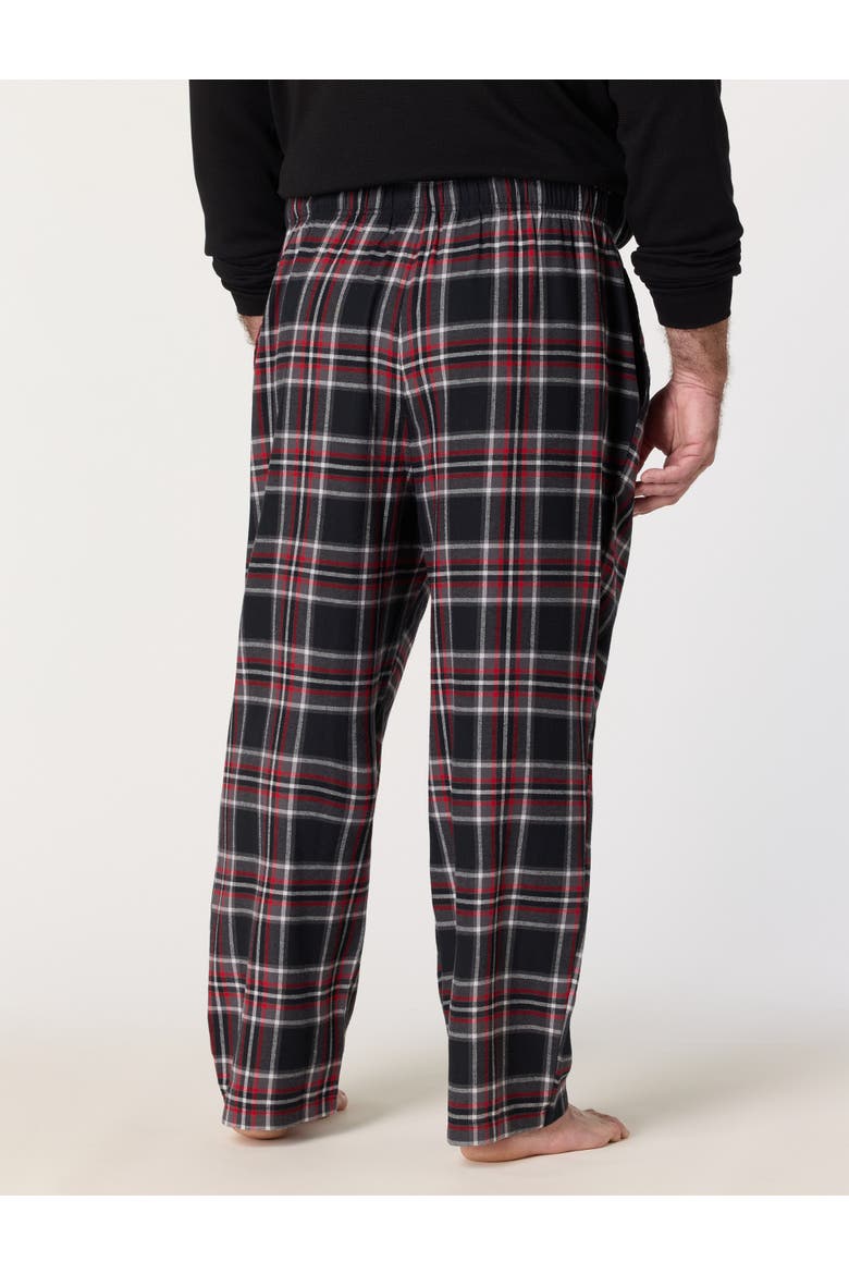 Big & Tall Plaid Flannel Lounge Pants V2, Alternate, color, BLACK