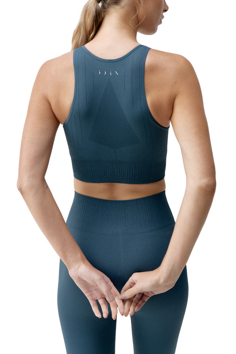 Nawal Medium Support Seamless Sport Top, Alternate, color, Stormy Grey