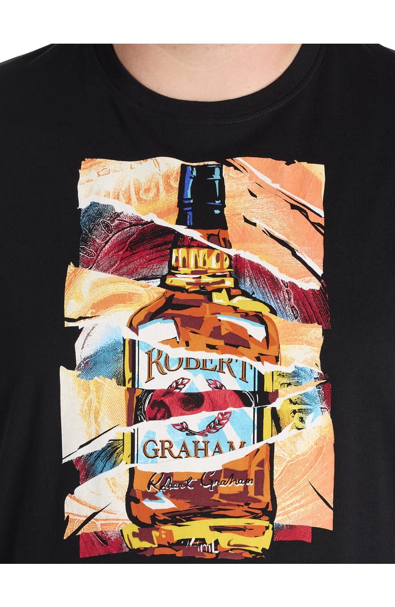 Robert Graham Big & Tall Whiskey Wisdom Graphic Tee, Alternate, color, Black