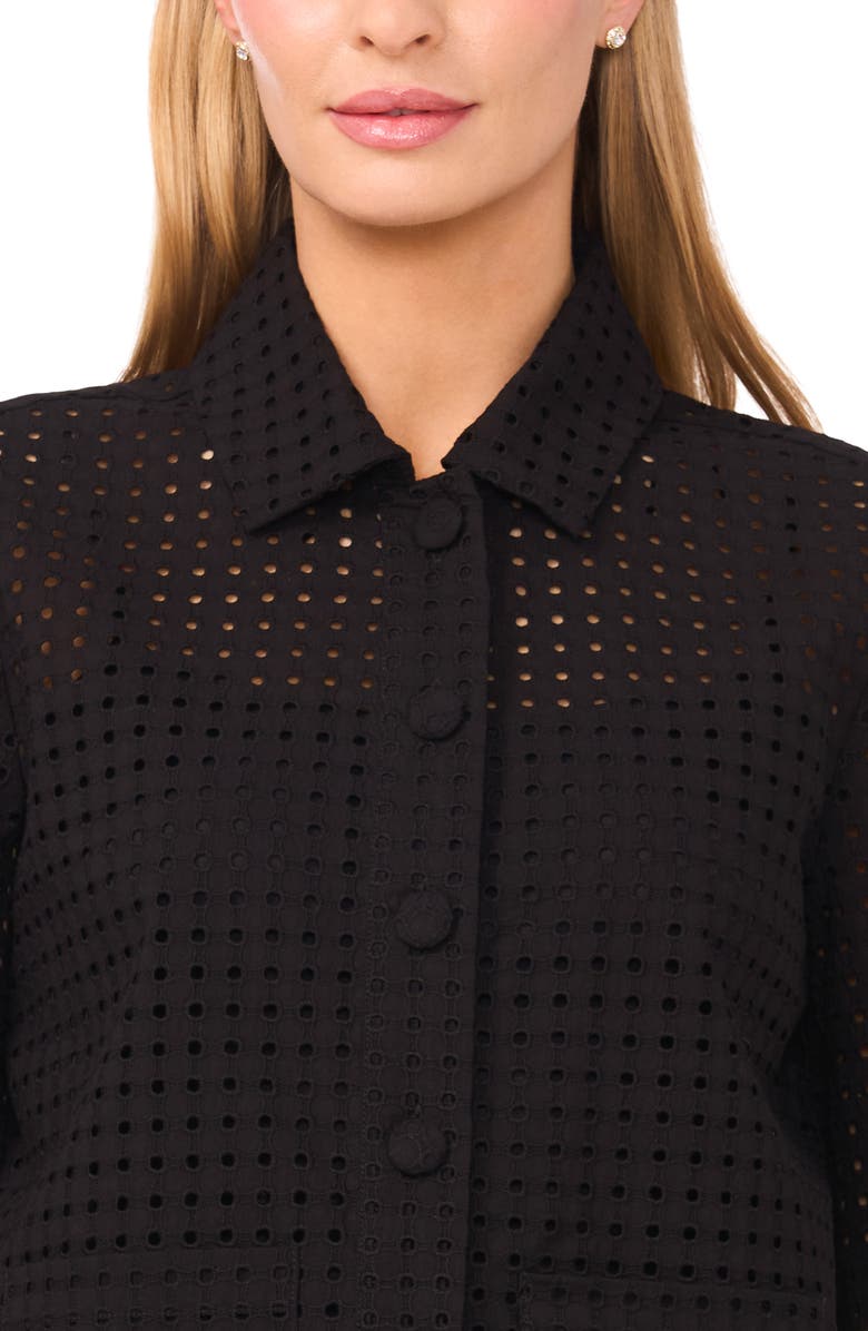 Halogen<sup>®</sup> Eyelet Embroidery Woven Shirt, Alternate, color, Rich Black 060