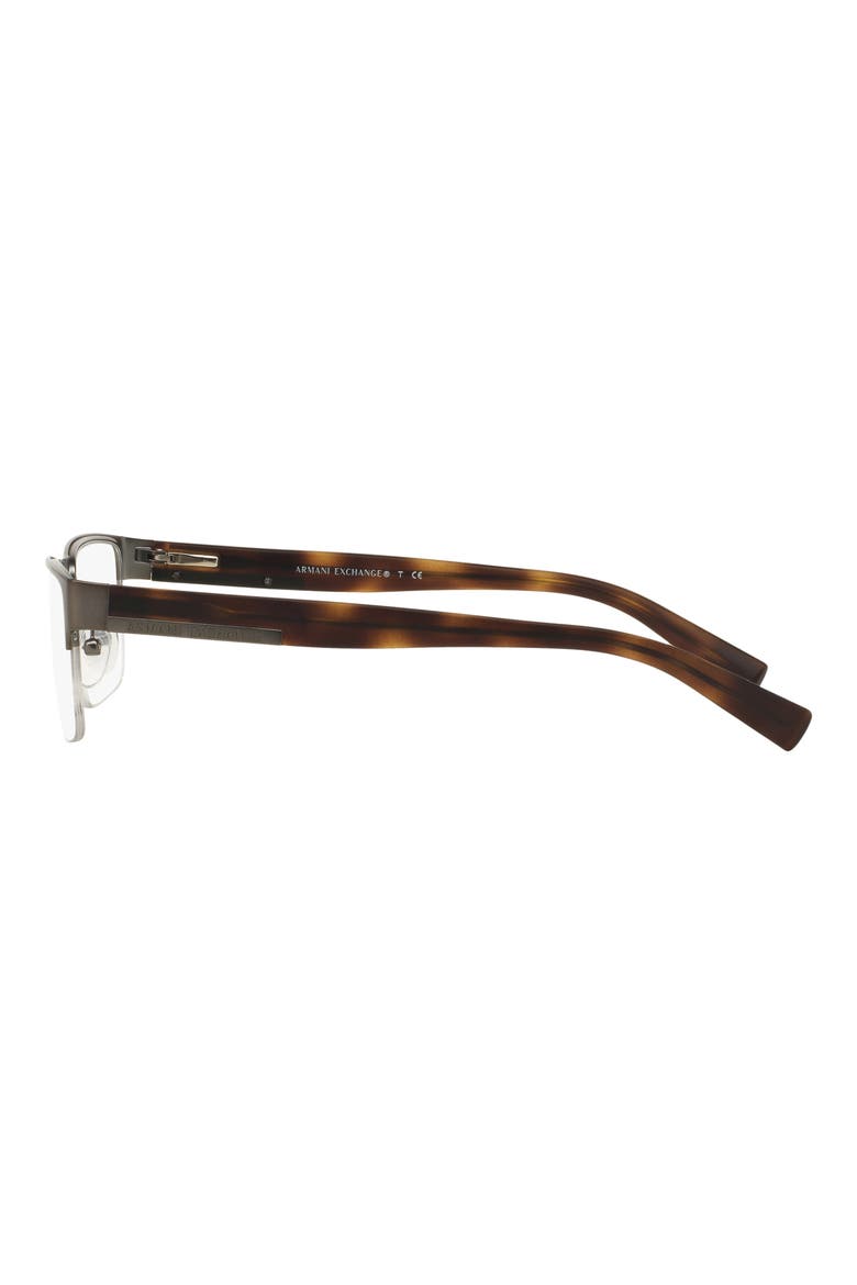 54mm Semirimless Rectangular Optical Glasses, Alternate, color, MATTE GUNMETAL