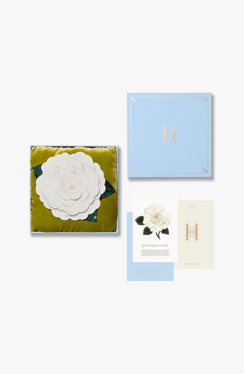 Helena Simon The Large White Gardenia Floral Brooch, Alternate, color, White