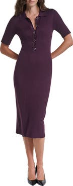 KARL LAGERFELD PARIS Rib Midi Sweater Dress