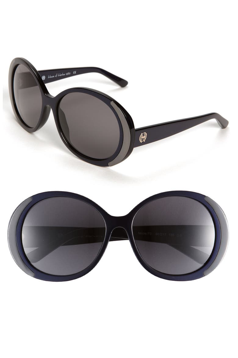 'Nicole' Sunglasses, Main, color, BLUE/ GUNMETAL