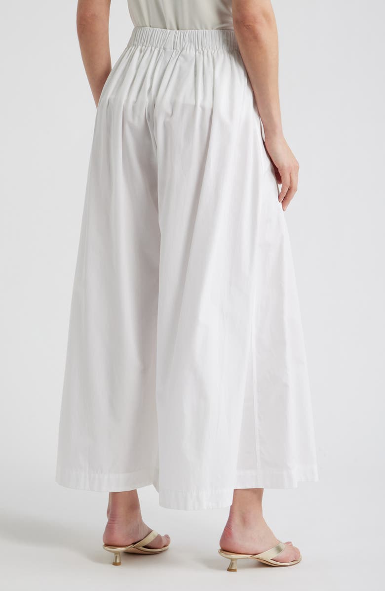 BOSS Talini Cotton Wide Leg Pants, Alternate, color, Bright White