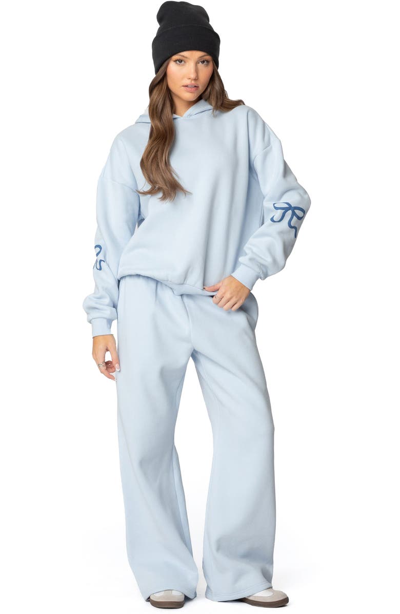 EDIKTED Bonney Bow Oversize Hoodie, Alternate, color, Blue