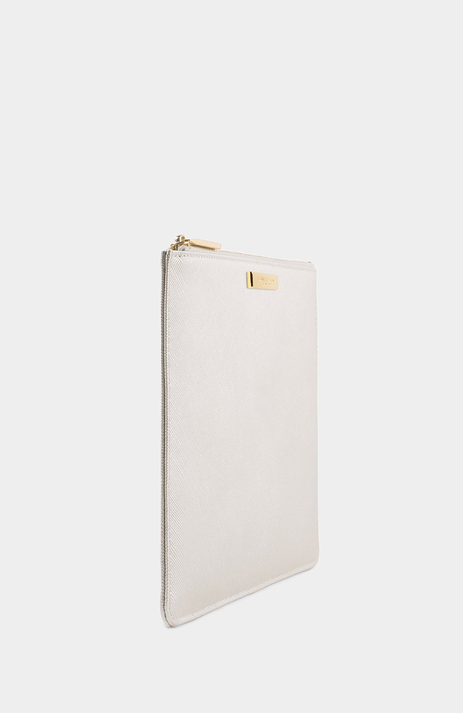 Secret Message Bridal Pouch, Alternate, color, Pearlescent White