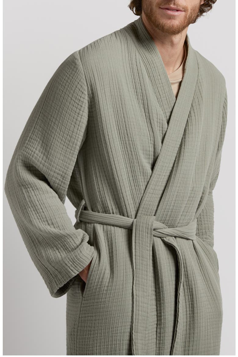 Gender Inclusive Cloud Cotton Robe, Alternate, color, MOSS