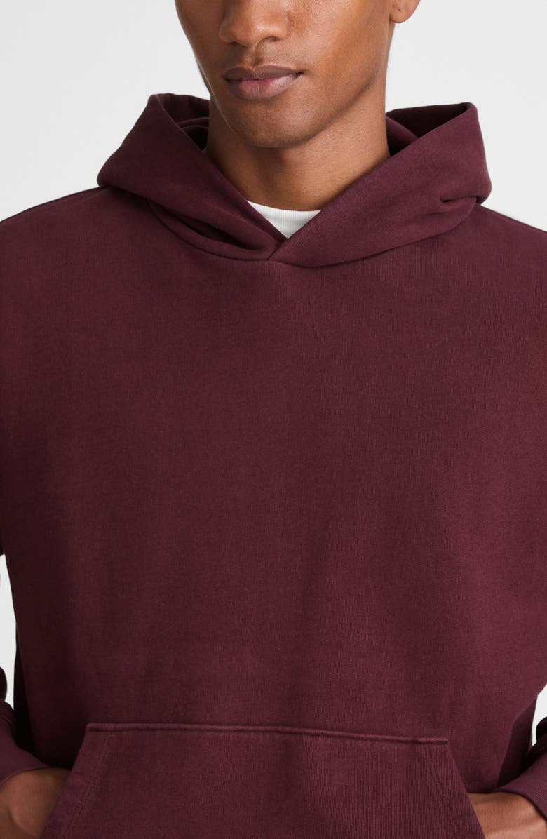 Madewell Woodland Brushed Terry Hoodie, Alternate, color, Dark Cranberry