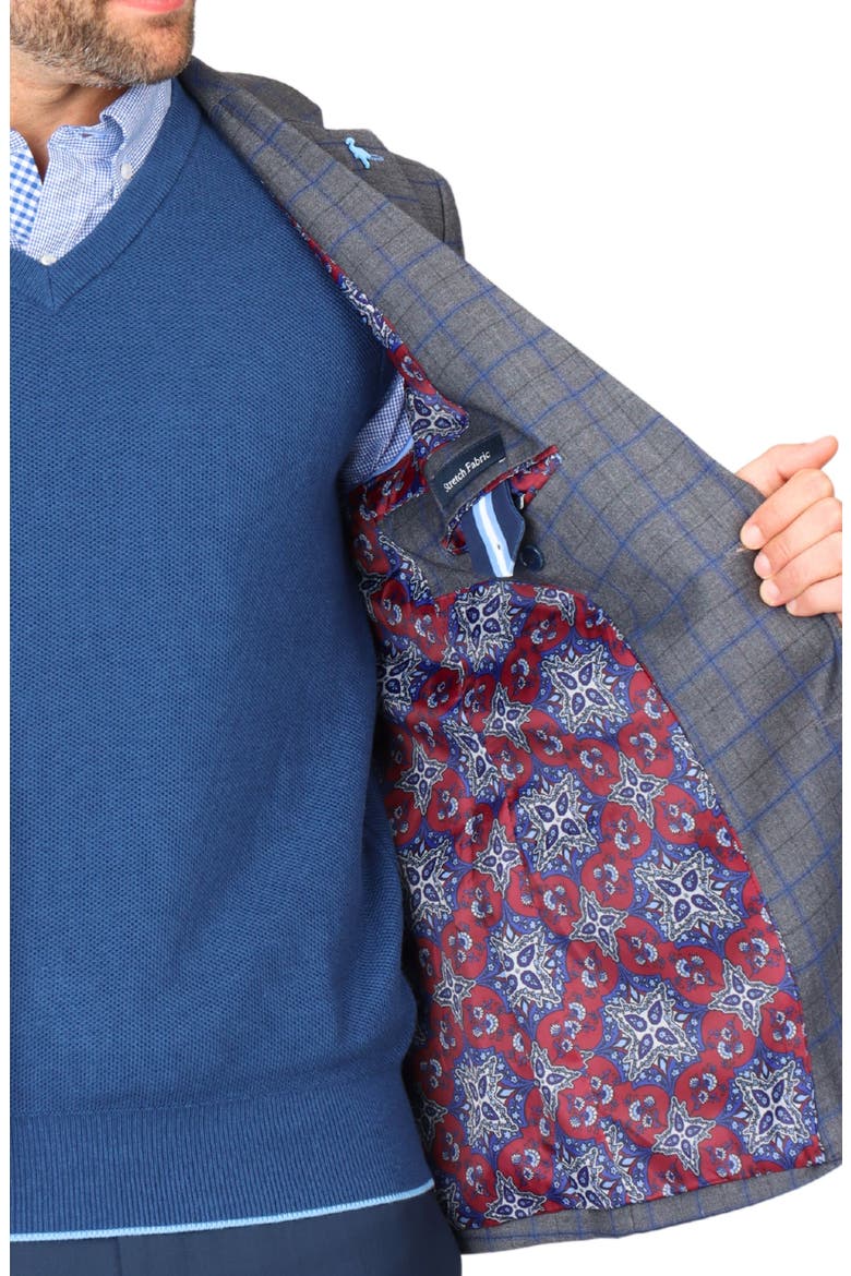 Classic Mélange Windowpane Sport Coat, Alternate, color, CHARCOAL