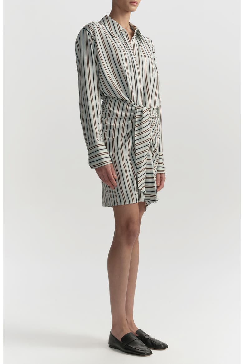 Mia Stripe Shirtdress, Alternate, color, ICE MINT/ GANACHE