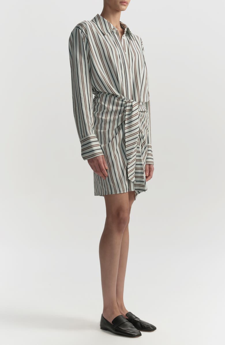 A.L.C. Mia Stripe Shirtdress, Alternate, color, Ice Mint/ Ganache