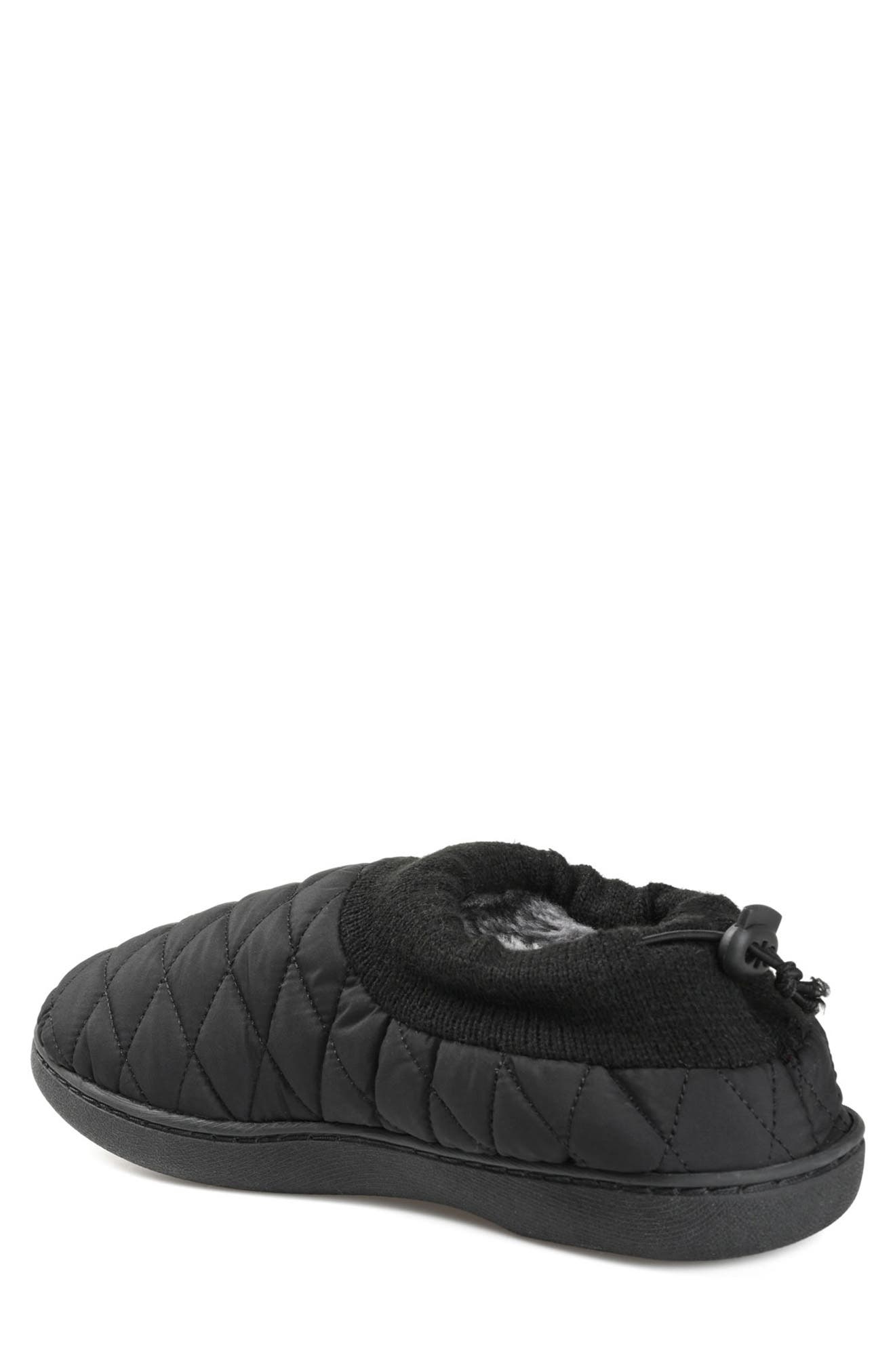VANCE CO . Fargo Quilted Faux Fur Lined Slipper, Alternate, color, Black