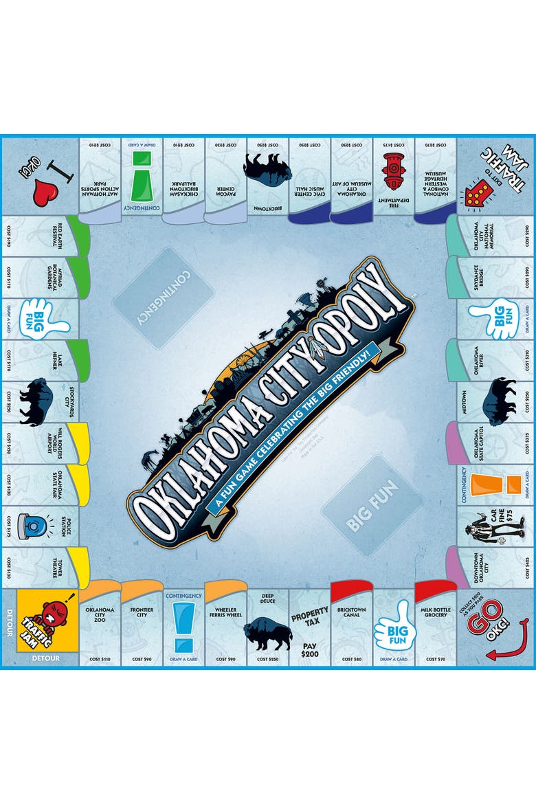 Oklahoma Cityopoly Monopoly Board Game, Alternate, color, Multicolored