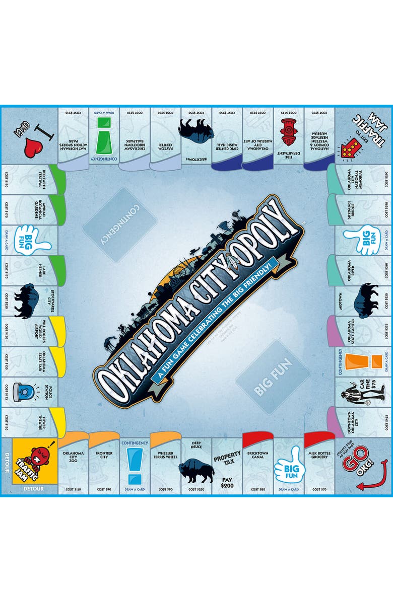 Late for the Sky Oklahoma Cityopoly Monopoly Board Game, Alternate, color,