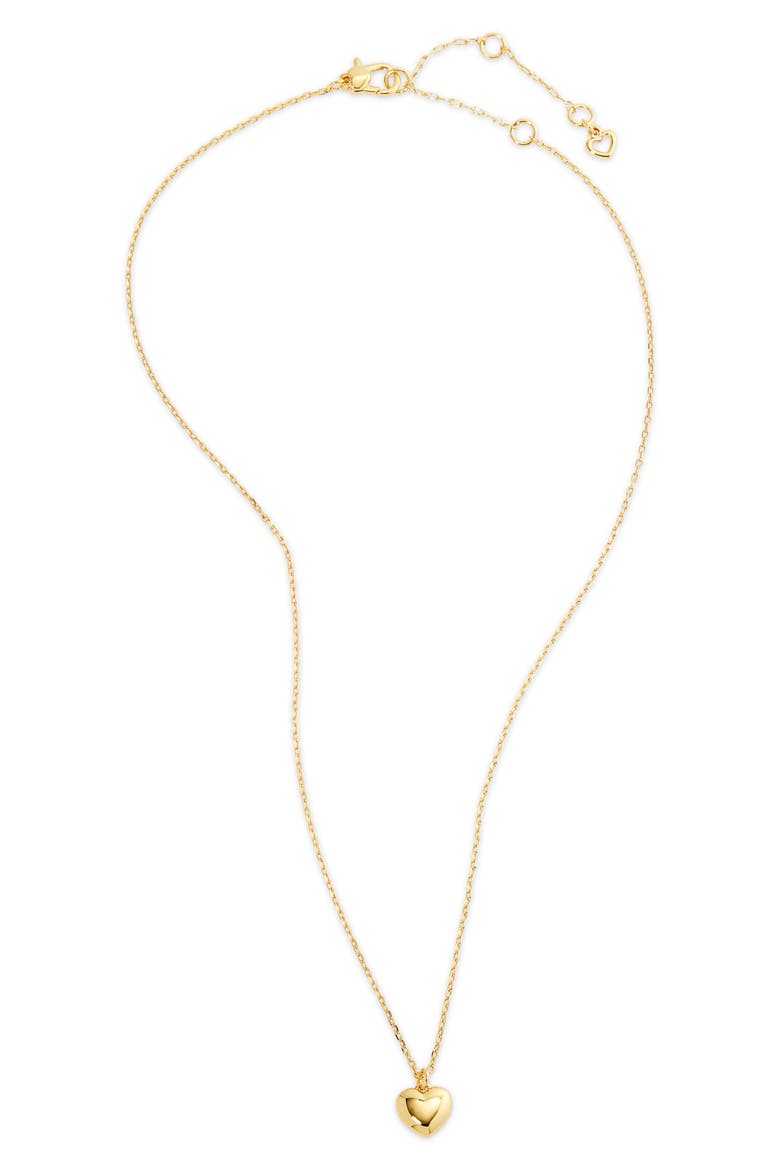 delicate mini heart pendant necklace, Main, color, GOLD